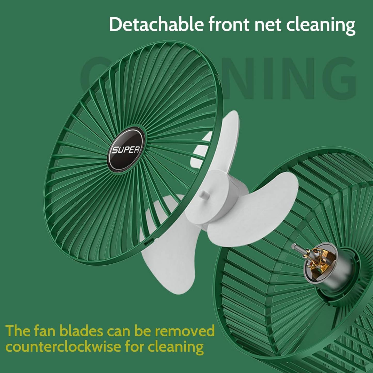 Foldable Desk Fan 3 Speeds, 180¬∞ Tilt Adjustable Rechargeable Fan with Low Noise & Long Battery Life - Medaid International