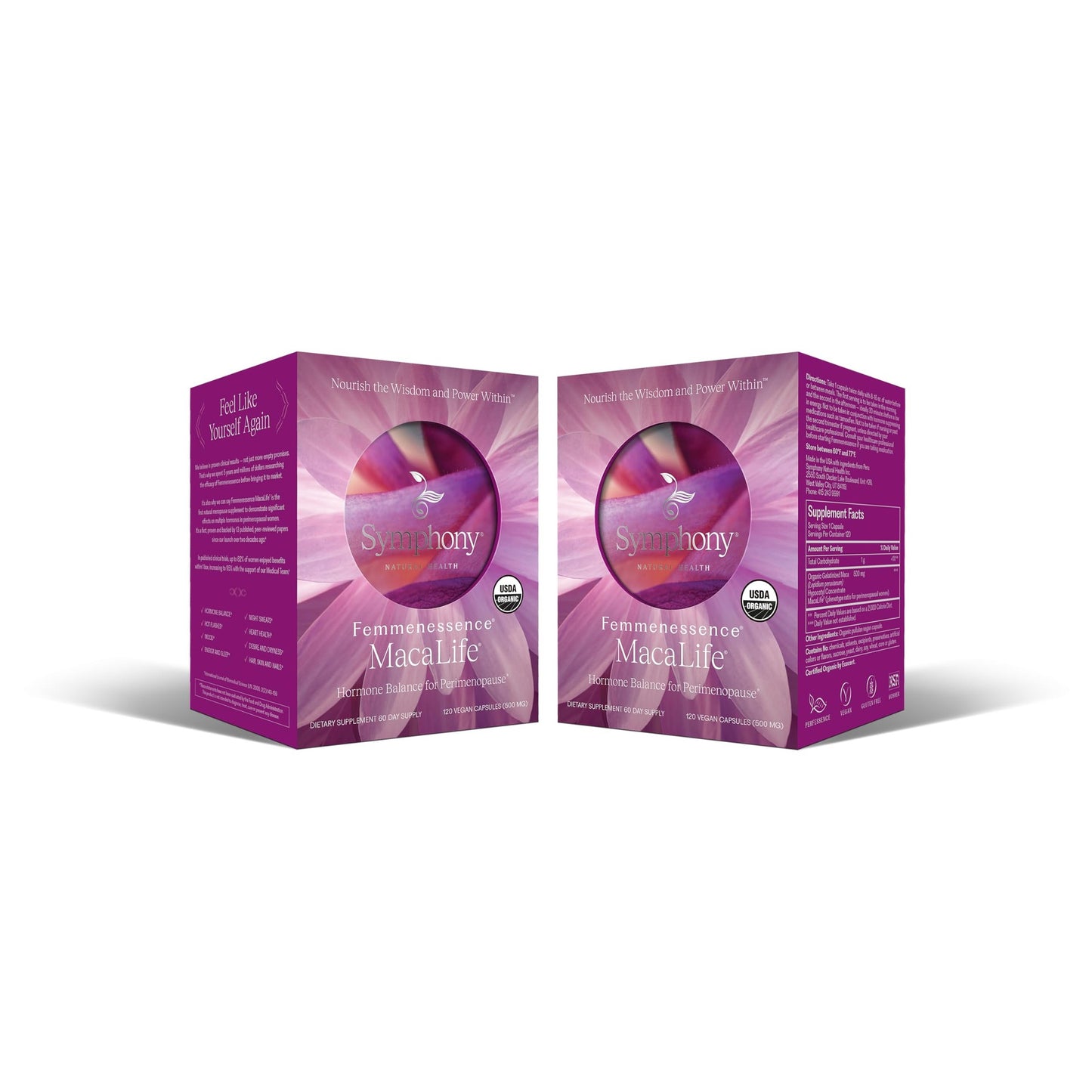 Femmenessence® MacaLife® – Clinically Proven Perimenopausal Supplement for Natural Hormone Balance, Symptom Relief, Heart & Mood Support, Without Added Hormones (240 Capsules, 120 Day Supply) - Medaid International