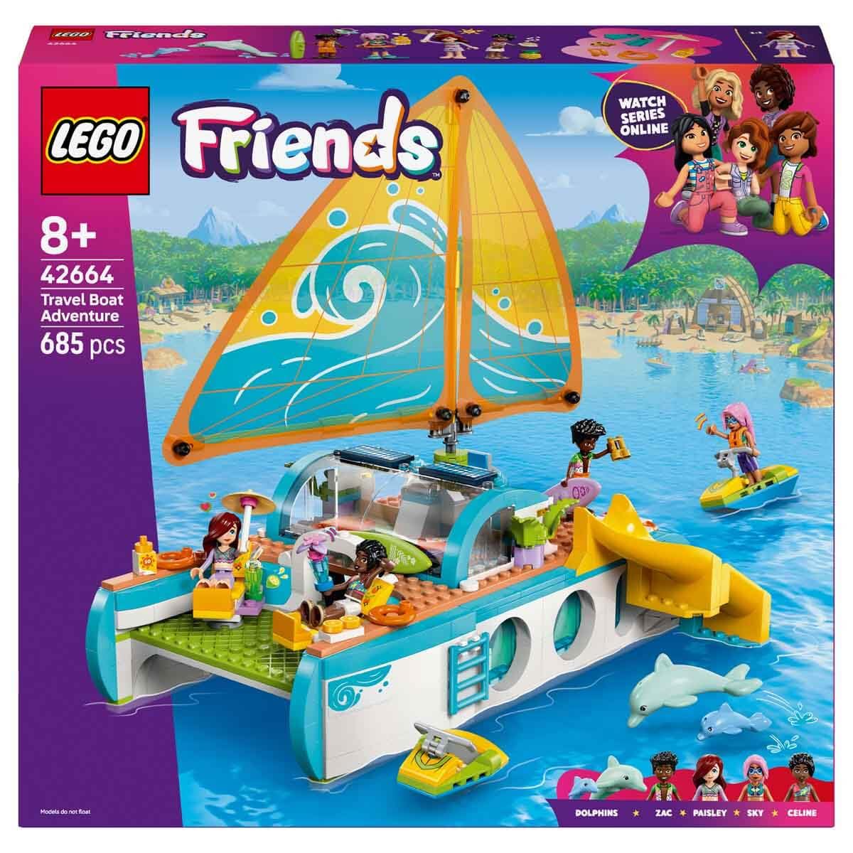 Lego 42664 Friends Boat Adventure Toy, Birthday Gift, Blocks, Girls, Boys, Kids, 8 Years Old, 9 Years Old, 10 Years Old, Elementary School, Vehicles, Boats, Pretend Play, Mom, Father - Medaid International