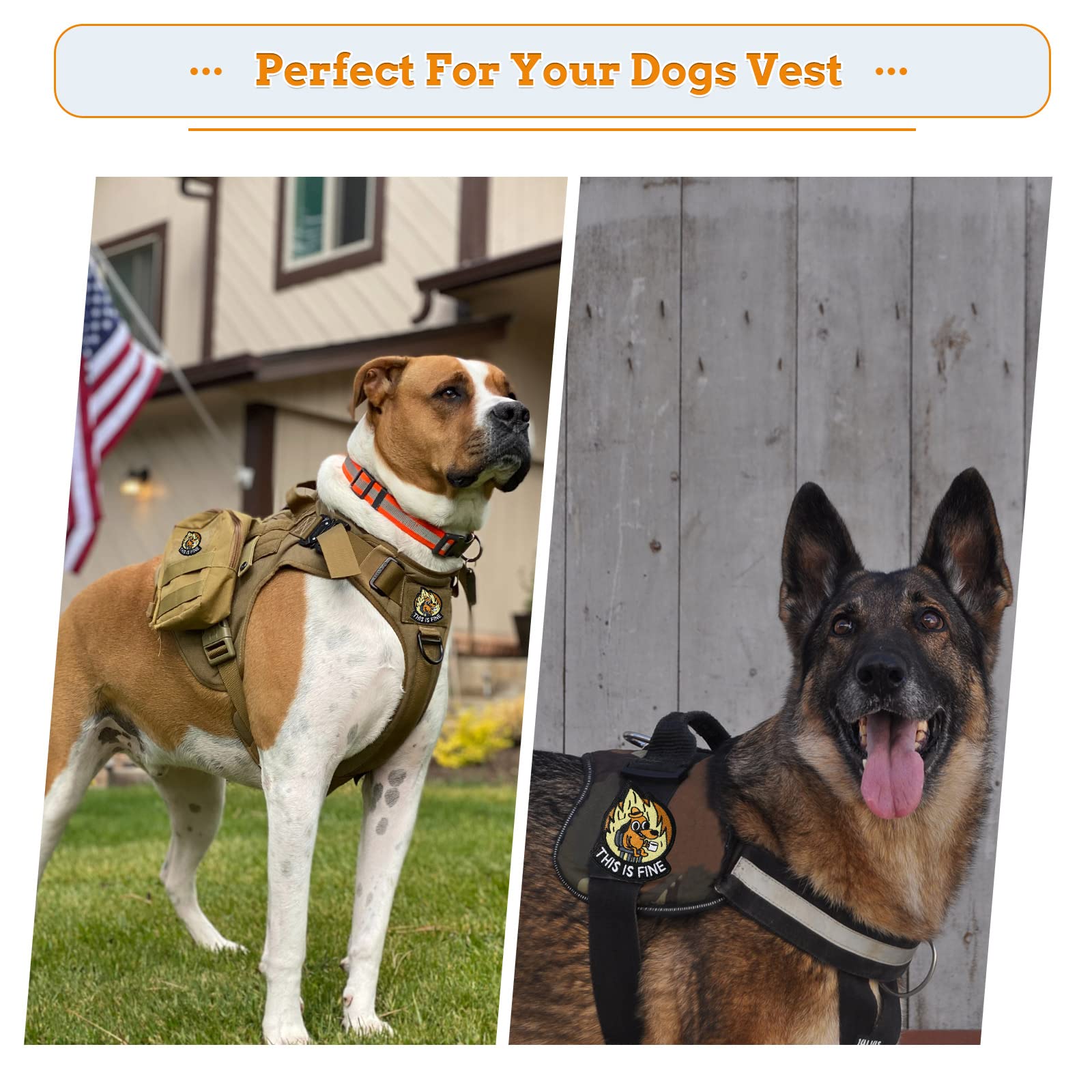 XMJY This is Fine Dog Patch, 1 Pcs Funny Meme Embroidered Patches, Tactical Military Morale Patch with Hook Fastener Backing, Cute Applique Accessories for Backpacks, Vests, Jackets, Jeans, Hats - Medaid International