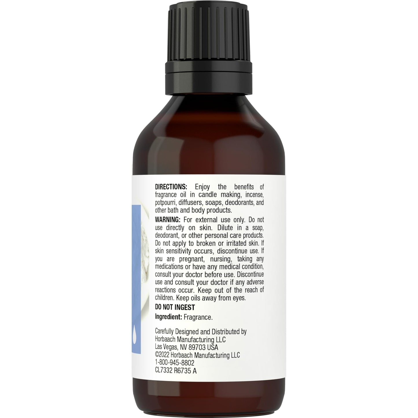 Horbäach Baby Powder Fragrance Oil | 1 fl oz (30ml) | Premium Grade | for Diffusers, Candle and Soap Making, DIY Projects, Aroma Spray, & More - Medaid International