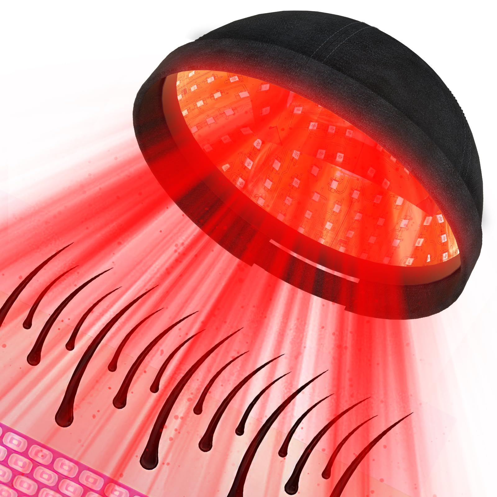 PUPCA Laser Cap (FDA Cleared), Professional Medical Grade Laser Hair Growth Treatment Product for Men & Women, Red Light Therapy for Hair Growth, Treat Alopecia - Medaid International