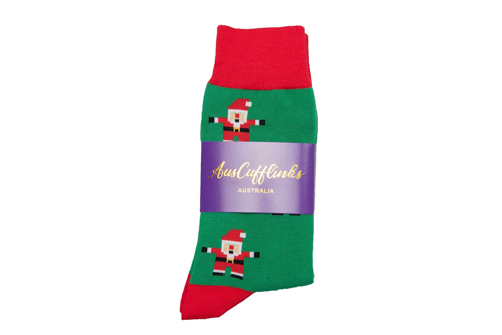 AUSCUFFLINKS Santa Christmas Socks For Him | Santa Claus Fun Socks Gift for Men | Happy Gift Socks Xmas Present for Dad | Socks for Mum (Santa) - Medaid International