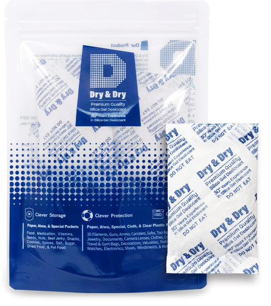 Dry & Dry 30 Gram [20 Packets] Silica Gel Packets Desiccants, Silica Packets - Rechargeable Silica Gel Packs, Silica Gel Packets, Desiccants Packets, Silica Gel - Medaid International