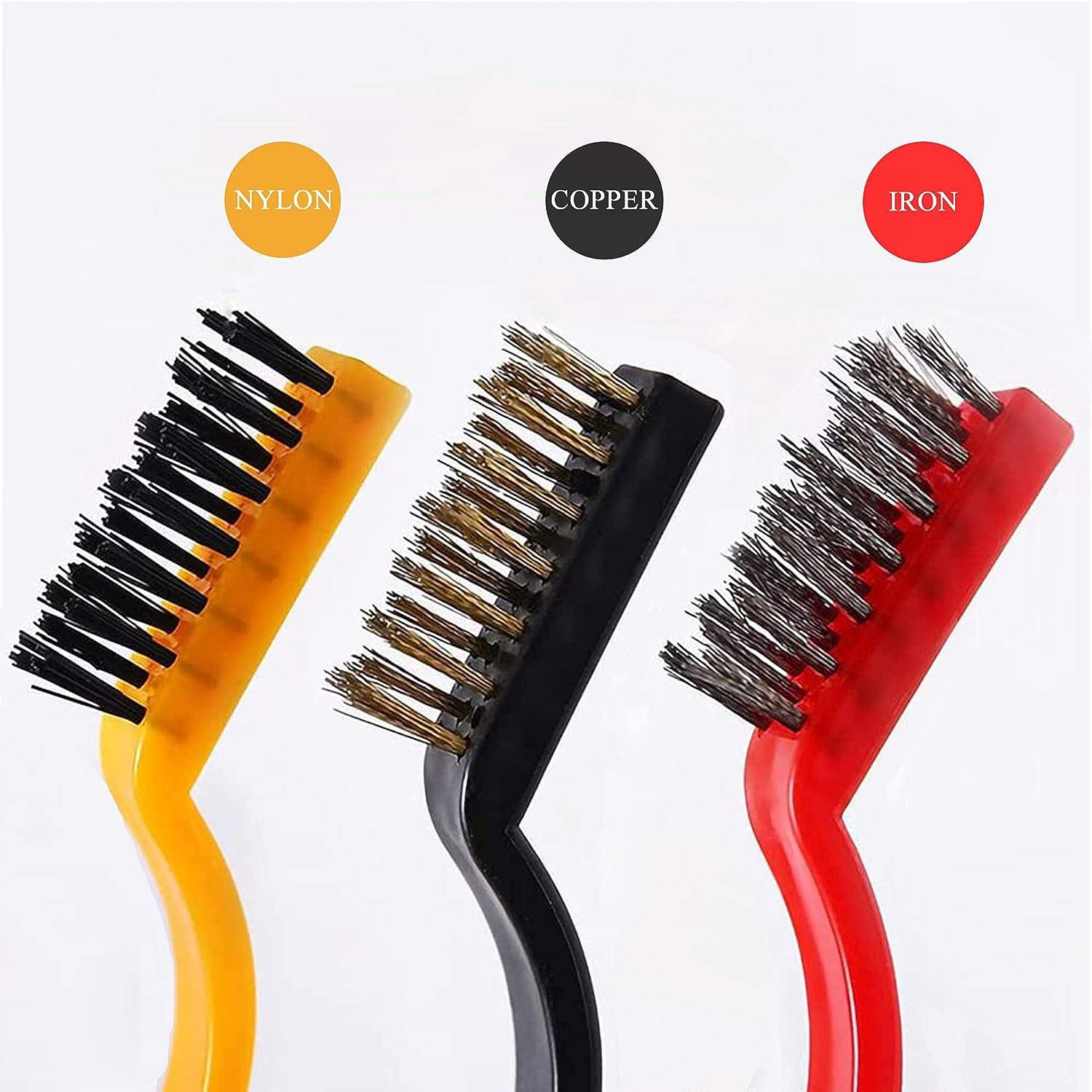 Gas Stove Cleaning Brushes (3 Pcs) , Nylon/Brass/Stainless Steel Wire Brushes for Cleaning - Medaid International