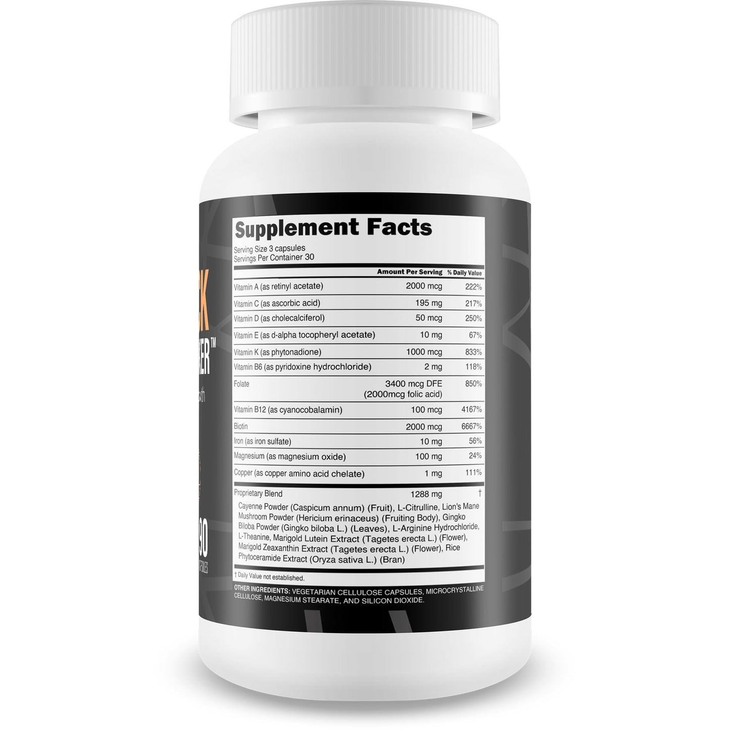 Hair Hack Extreme Blocker - Our Best Hair Growth Supplement - Natural Hair Regrowth Hair Vitamins for Thicker Hair Growth - Vitamin B7 Biotin and Folic Acid - Vitamin D3 Hair Growth Vitamins - Medaid International