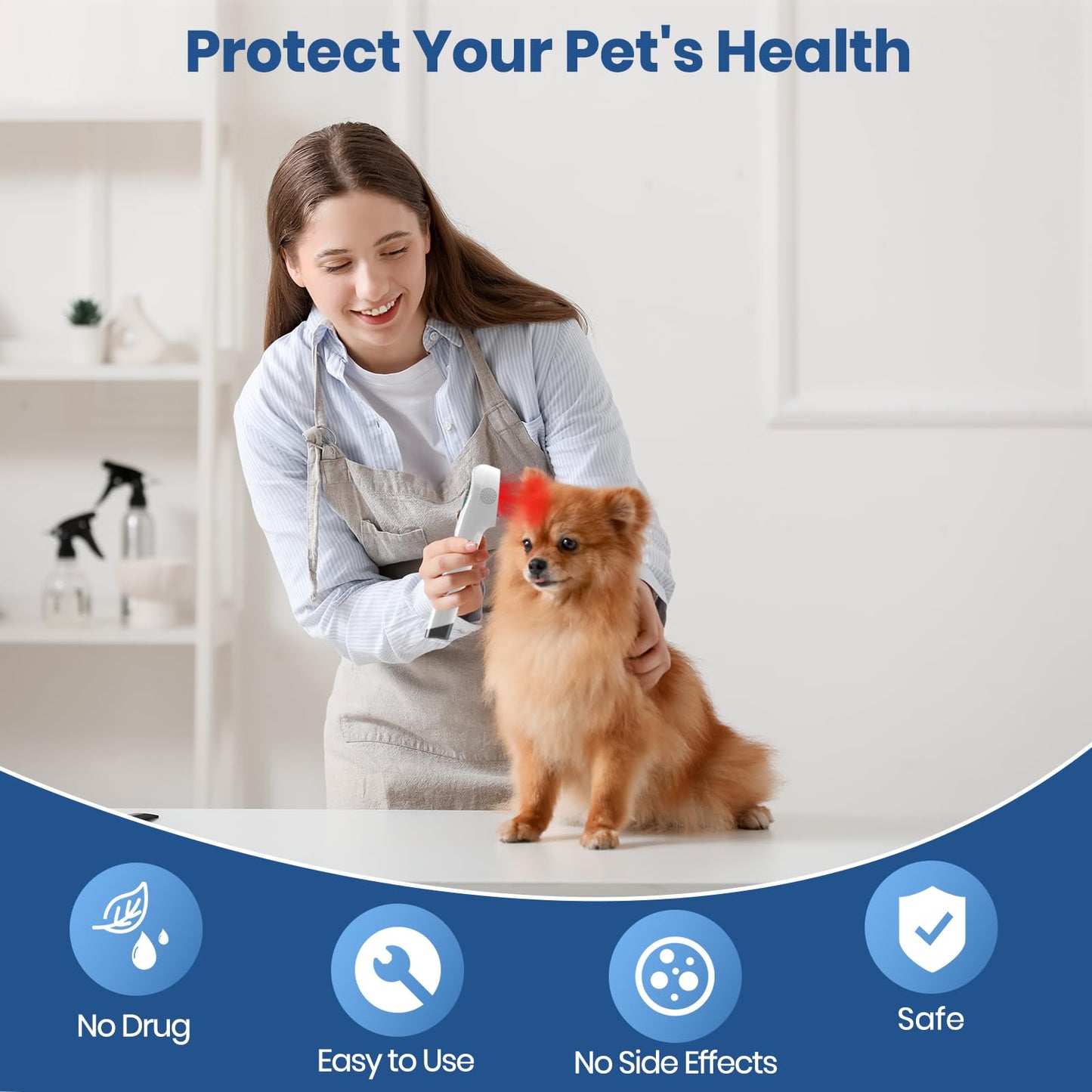 CAREMORR Handheld Red Light Therapy Device - 650nm & 808nm Dual Wave Rechargeable, Portable Cold Laser for Pain Relief in Humans & Pets - Medaid International