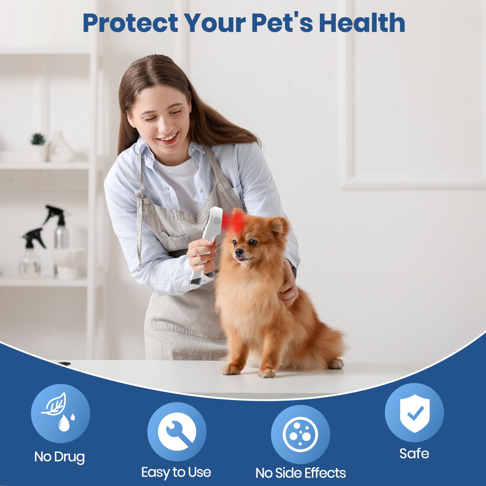 CAREMORR Handheld Red Light Therapy Device - 650nm & 808nm Dual Wave Rechargeable, Portable Cold Laser for Pain Relief in Humans & Pets - Medaid International