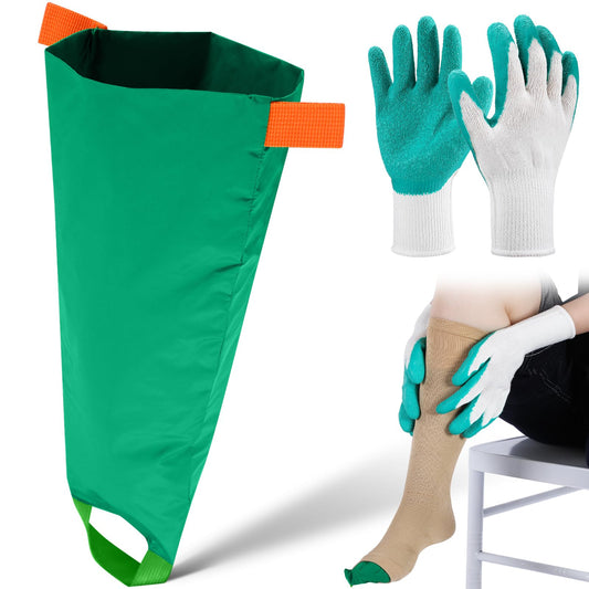 Vicenpal 2 Pcs Easy Slide Compression Stocking Aid Device for Putting on Socks Helpers Tool Compression Stocking Donning Gloves for Seniors Women - Medaid International