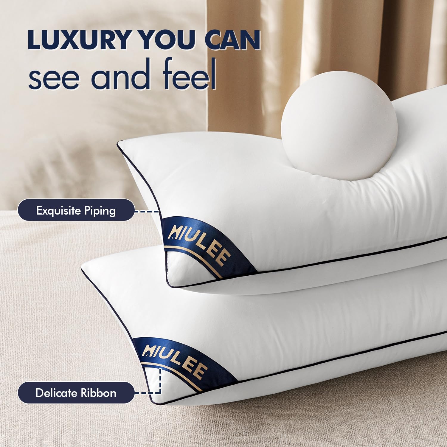 MIULEE 18x18 Pillow Inserts Set of 2 Throw Pillows 18 Inch Premium Down Alternative Pillow Inserts Decorative Pillow Stuffer for Sofa, Couch (18x18 inch, Set of 2) - Medaid International