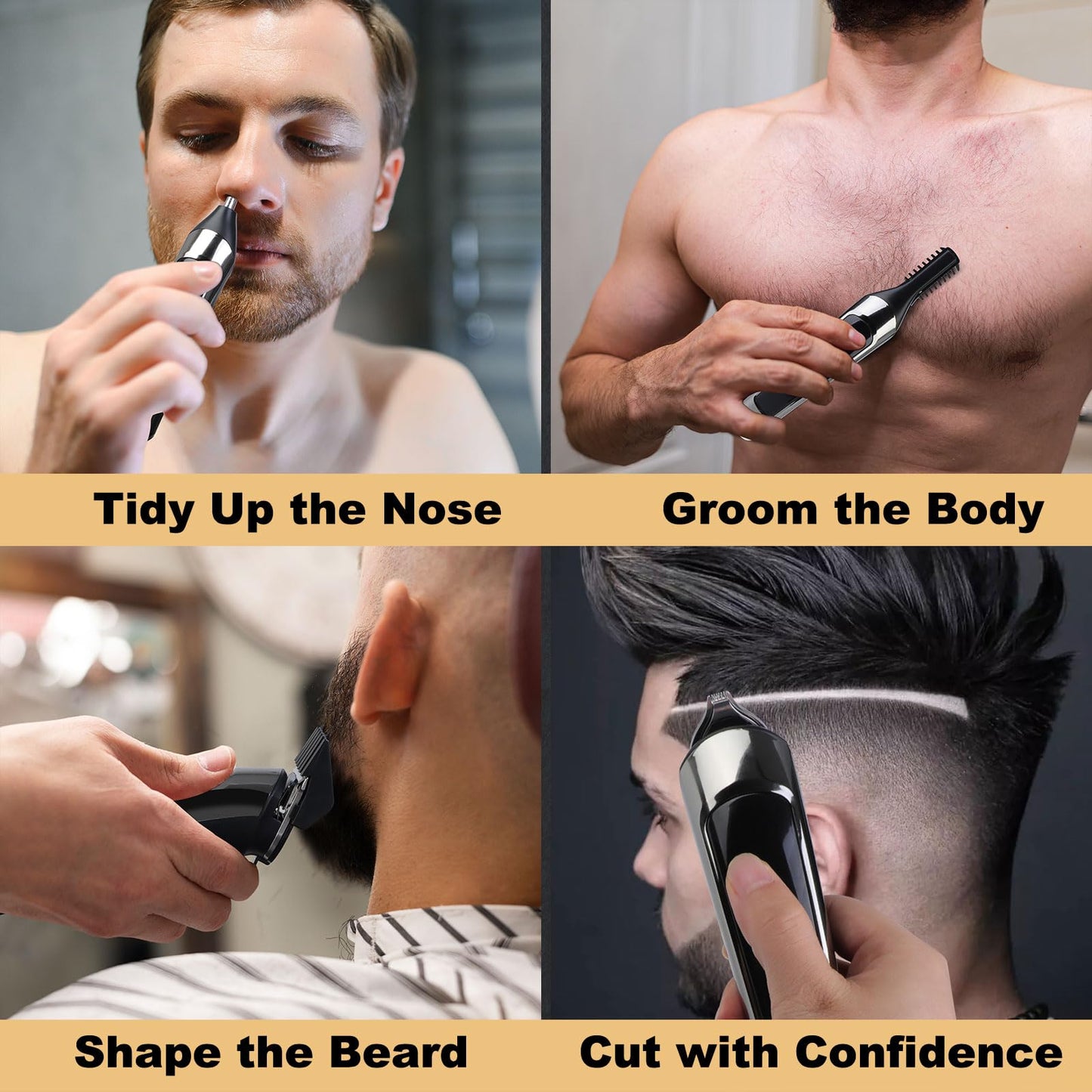 Hair & Beard Advent Beauty Calendar 2025 for Men Grooming Kit, 24 Days Christmas Countdown Calendar with Electric Trimmer Kit & Beard Care Kit for Men, Creative Gifts for Father Dad Husband Boyfriend - Medaid International