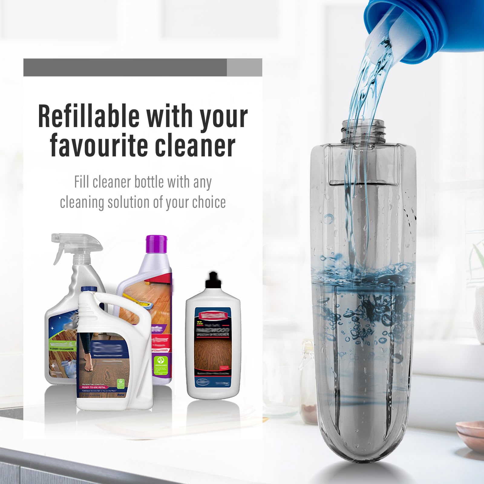 Spray Mops for Floor Cleaning Floor Mop with a Refillable Spray Bottle and 3 Washable Microfiber Pads Home or Commercial Use Dry Wet Flat Mop for Hardwood Laminate Wood (Purple) - Medaid International