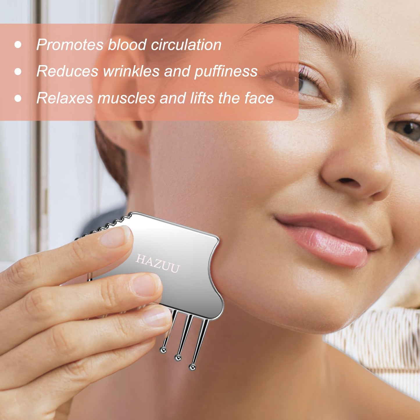 Portable Stainless Steel Scalp Massager - Guasha Scraping Tool for Head, Neck, Shoulders, Legs & Arms - Ideal for Soothing Relief (Comb Shape) - Medaid International