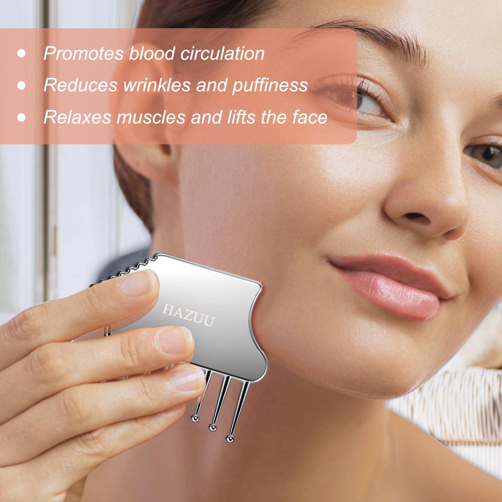 Portable Stainless Steel Scalp Massager - Guasha Scraping Tool for Head, Neck, Shoulders, Legs & Arms - Ideal for Soothing Relief (Comb Shape) - Medaid International