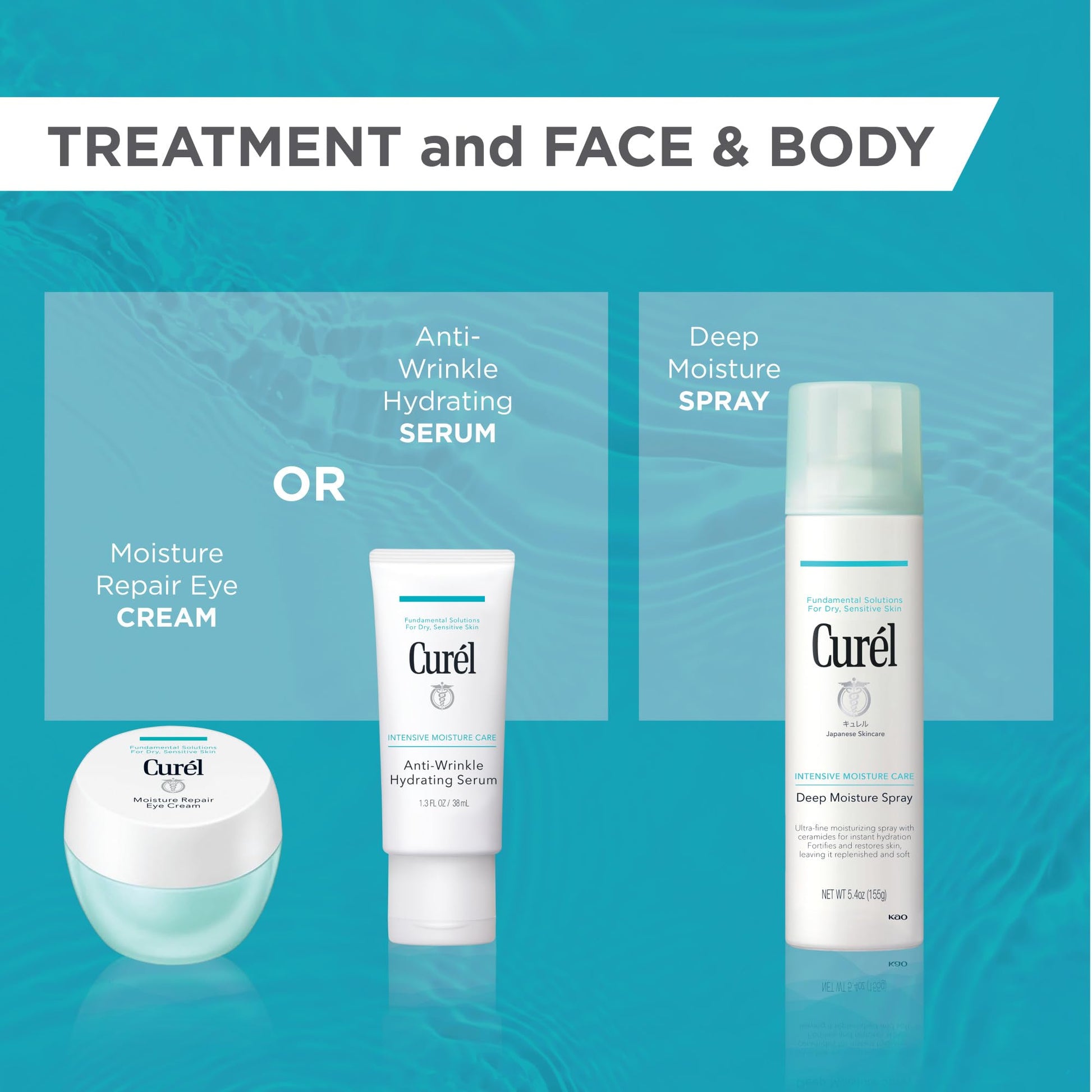 Curel Japanese Skin Care, Anti-Wrinkle Hydrating Serum, Lightweight Serum, Fragrance Free & Colorant Free, For Sensitive Skin, 1.3 Oz - Medaid International