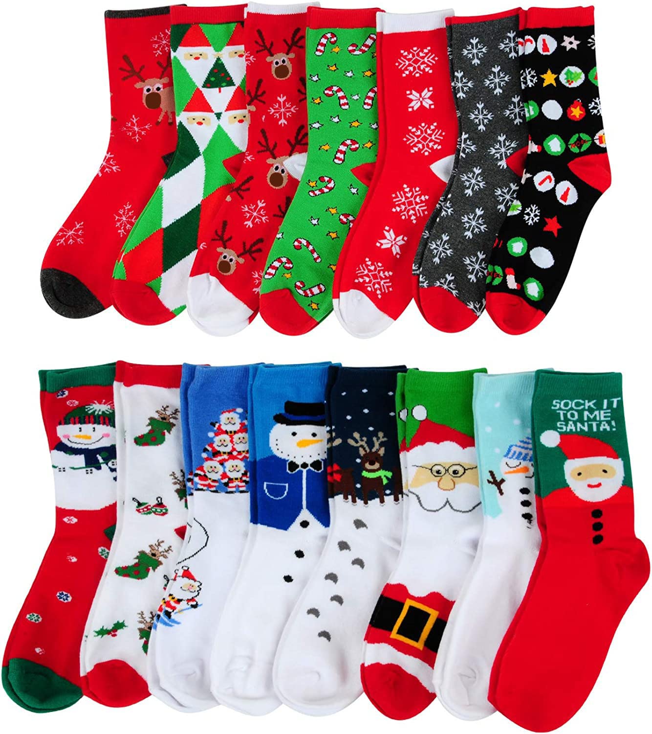MarJunSep 15 Pairs Women's Christmas Socks Christmas Gifts Stocking Stuffers for Women Teens Adults Family Coworkers - Medaid International