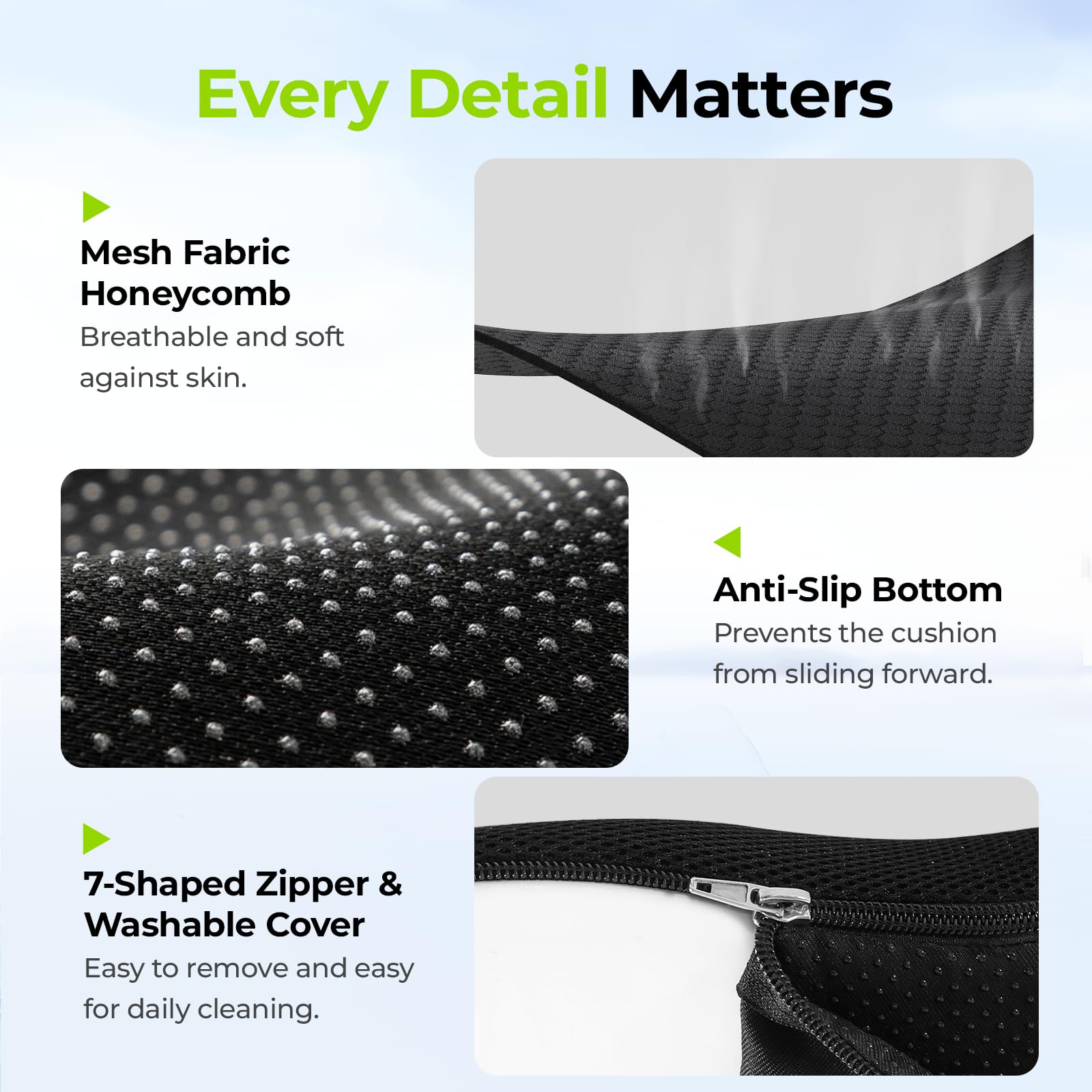 AUVON Ergonomic Donut Pillow Seat Cushion for Hemorrhoid & Tailbone Pain Relief, Thick Memory Foam Chair Cushions with Firm Support for Coccyx, Sciatica, Pressure Sores, Pregnancy, Postpartum Recovery - Medaid International