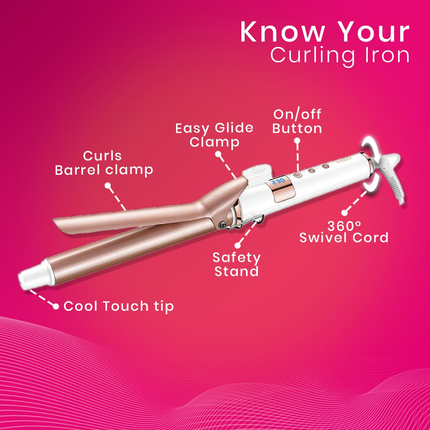 VGR Professional Hair Curling Iron Wand V578 - Medaid International