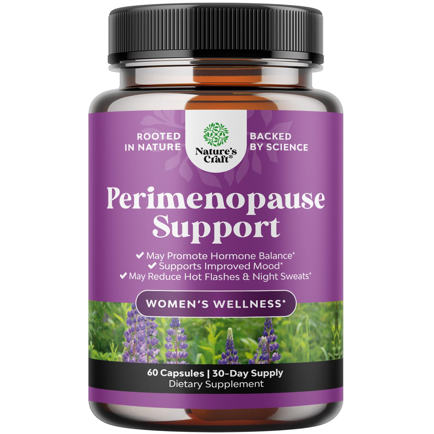 Complete Perimenopause Supplement for Women - Multibenefit Menopause Ease for Women with Maca Root Vitex Berry & Black Cohosh for Hot Flashes Night Sweats Hormone Balance and Mood Support (1 Month) - Medaid International