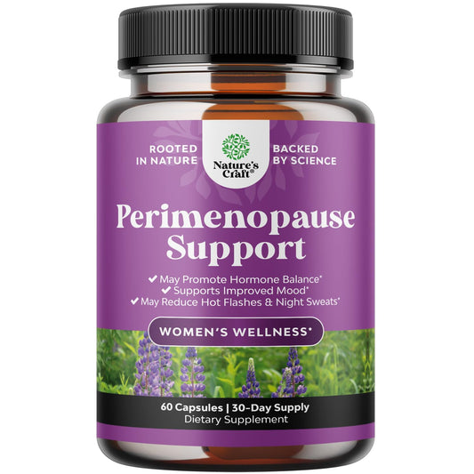 Complete Perimenopause Supplement for Women - Multibenefit Menopause Ease for Women with Maca Root Vitex Berry & Black Cohosh for Hot Flashes Night Sweats Hormone Balance and Mood Support (1 Month) - Medaid International
