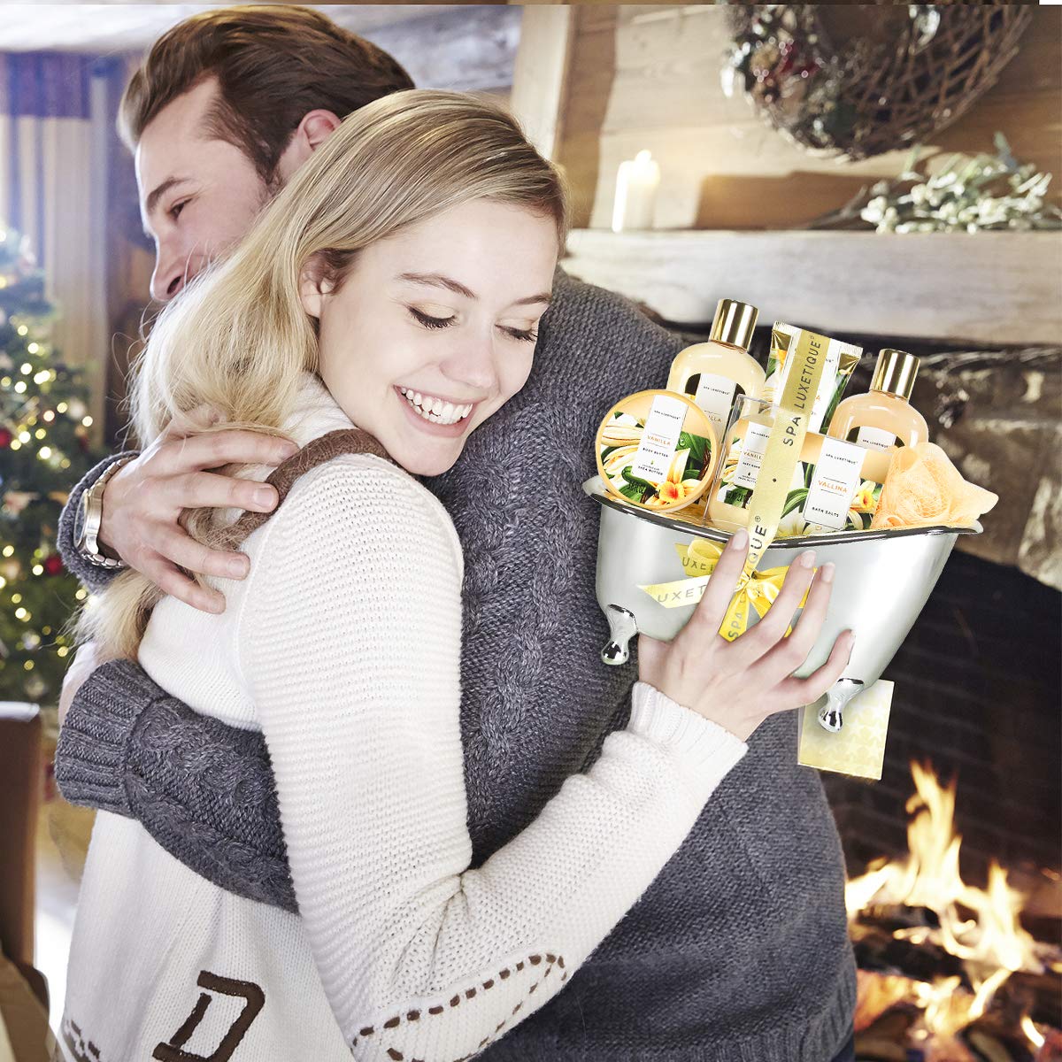 Gifts for Women, Spa Luxetique Spa Gift Baskets for Women, 8 Pcs Vanilla Bath Gift Sets, Vanilla Gift Baskets, Christmas Gifts - Medaid International