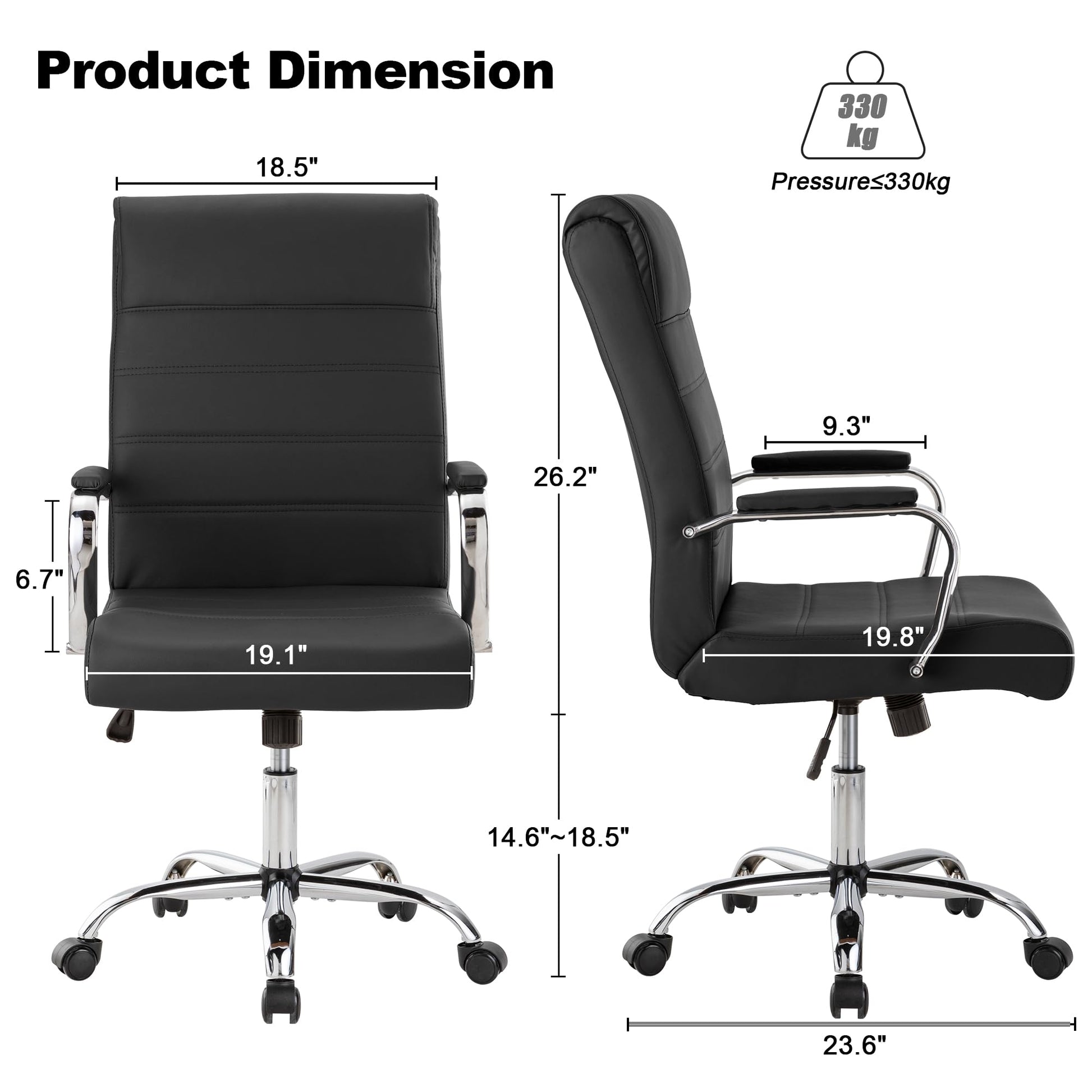BOWTHY Office Desk Chair,Modern Leather Conference Room Chairs,High Back Ergonomic Home ofiice Chair,Adjustable Height Swivel Executive Computer Chair with Padded Seat and Armrest - Medaid International