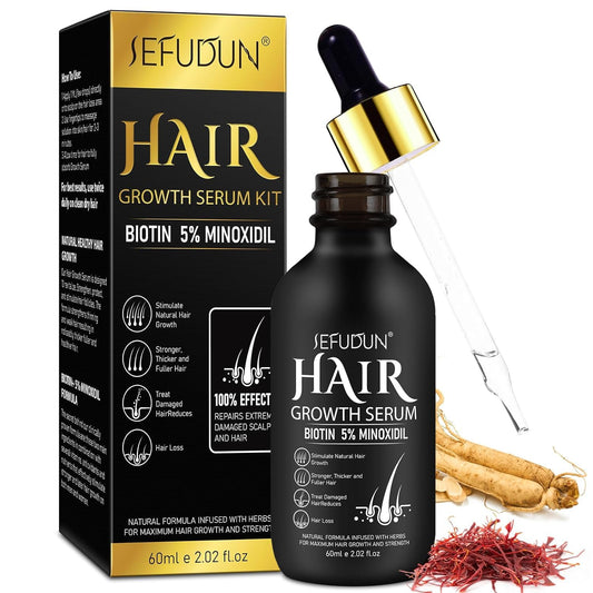 5% Minoxidil for Men and Women Hair Growth Oil, Minoxidil Hair Growth Serum Infused with Biotin for Hair Regrowth Treatment, Scalp Hair Loss Hair Thinning, Natural Hair Growth 2.02 oz - Medaid International