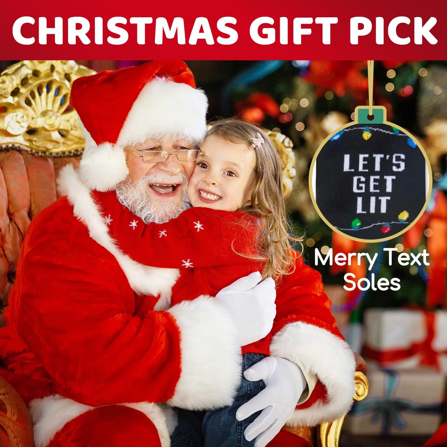 Christmas Gifts Stocking Socks for Kids - Light Up Socks, Xmas Stocking Stuffers for Little Boys Girls 4-6 Years Old - Medaid International