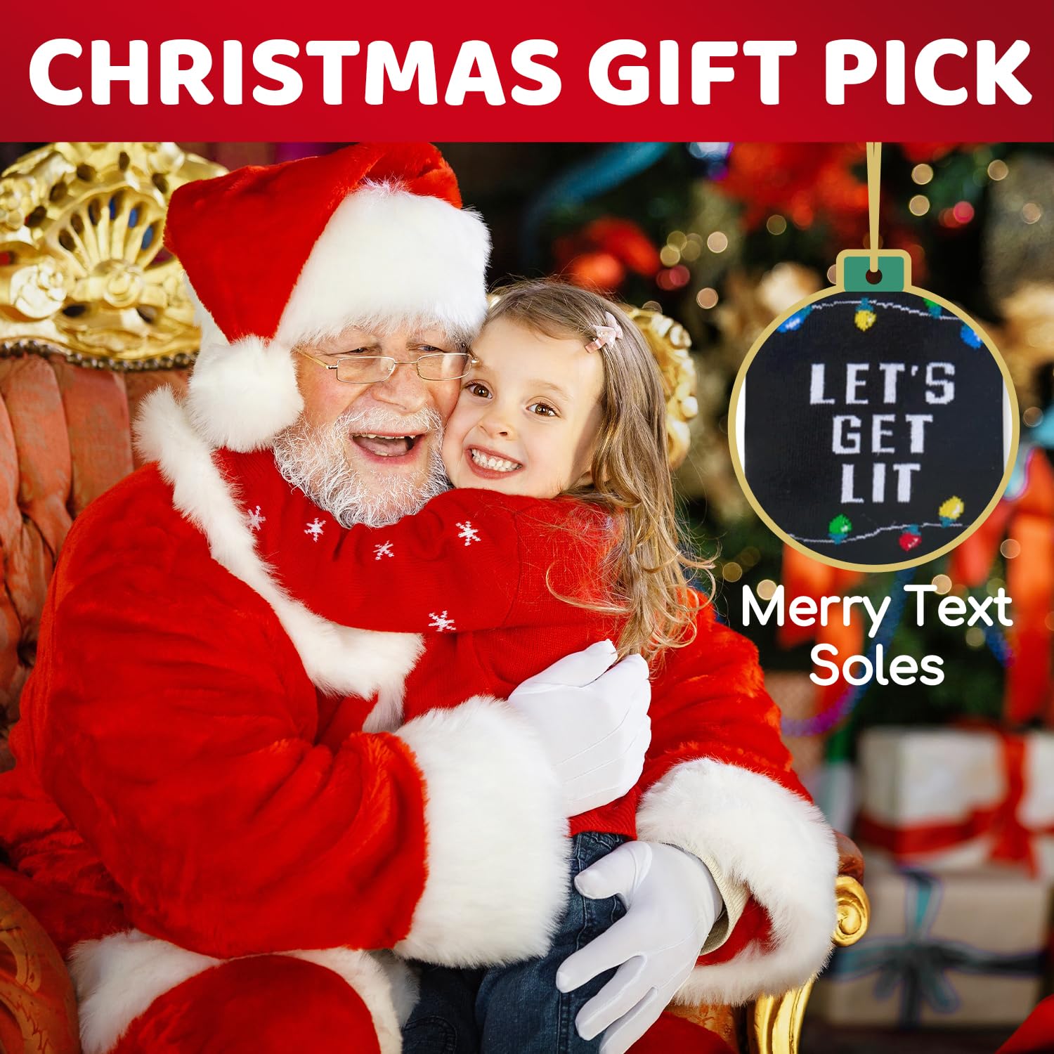 Christmas Gifts Stocking Socks for Kids - Light Up Socks, Xmas Stocking Stuffers for Little Boys Girls 4-6 Years Old - Medaid International
