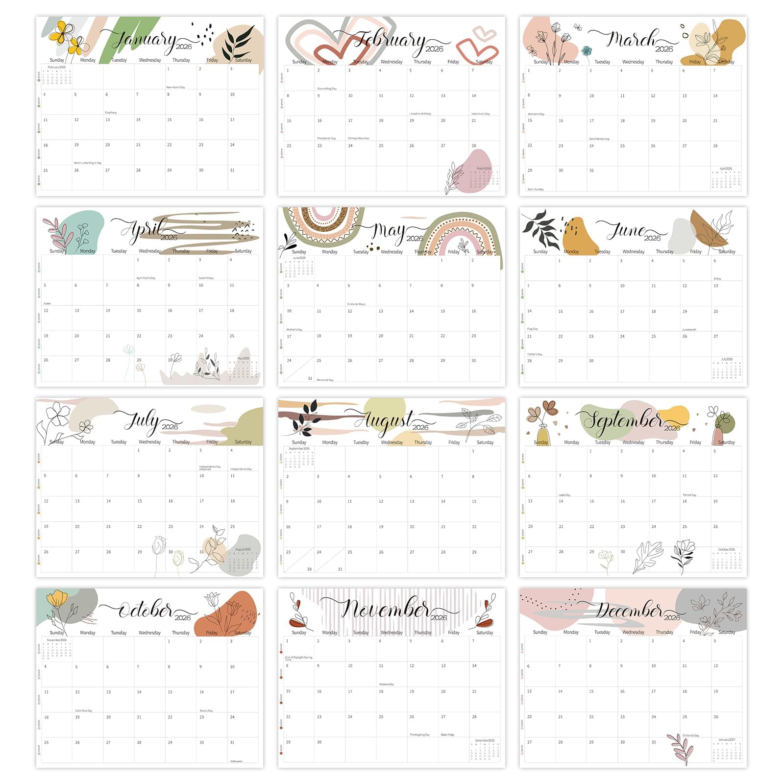 GuassLee Magnetic Calendar 2026-2027 - Magnetic Calendar for Fridge 11 x 14 Inches, Runs from Jan. 2026 to Jun.2027, 18 Monthly Planner for Easy Planning and Organizing - Medaid International