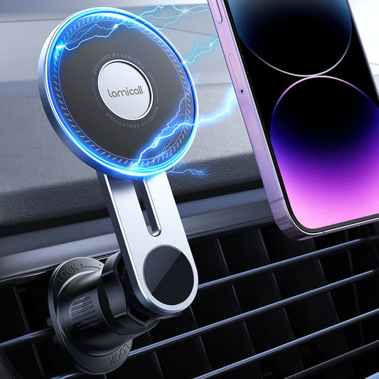 Lamicall for MagSafe Car Mount - Upgraded-2nd Generation [20 Strong Magnets] Magnetic Phone Holder Car - Air Vent Car Phone Holder Mount for iPhone 16 15 14 13 12 Pro Plus Max Mini Mag Safe Case - Medaid International