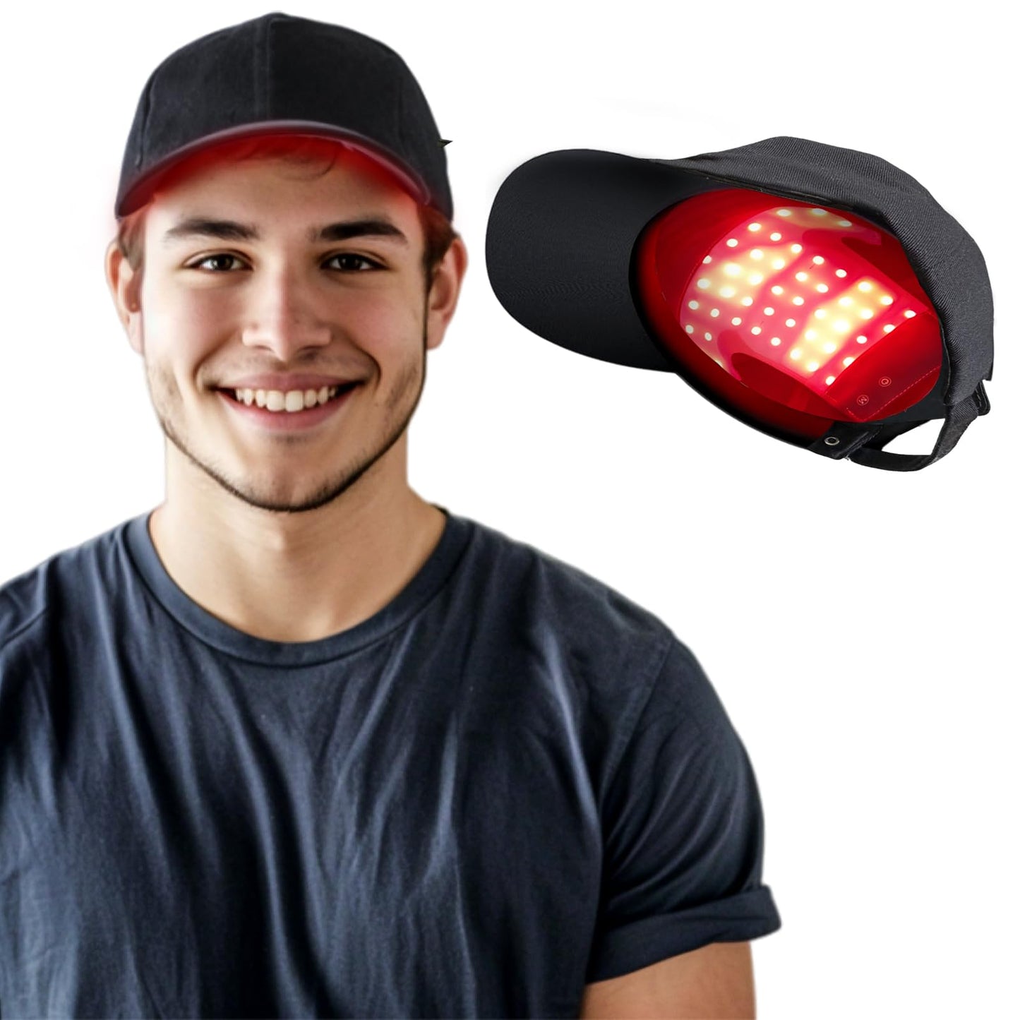Laser Cap,Red Light Therapy for Hair Growth,Hair Loss Treatments Hat for Men & Women, with Built-in Battery & Controller - Medaid International