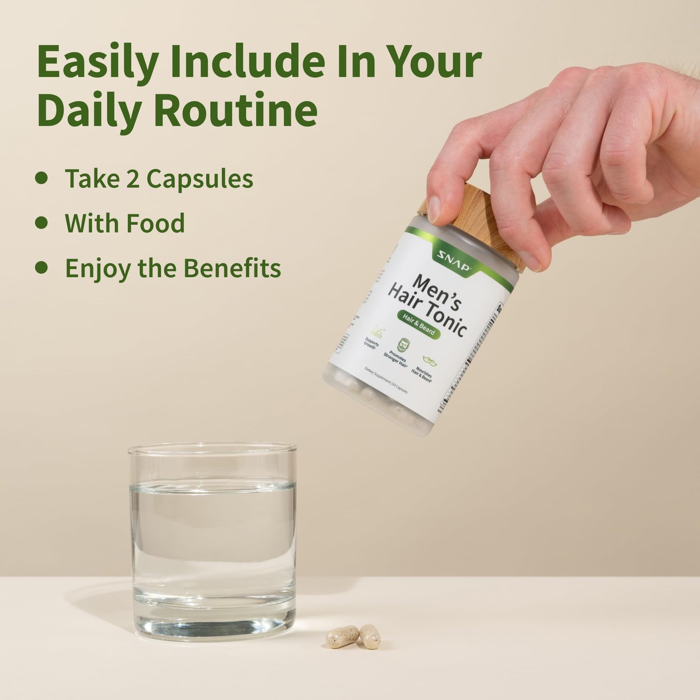 Hair Growth Supplement - Promotes Hair Regrowth, Stops Hair Loss & Boosts Beard Growth with Biotin, Kelp, Bamboo & More for Skin, Nails & Hair (60 Capsules) - Medaid International