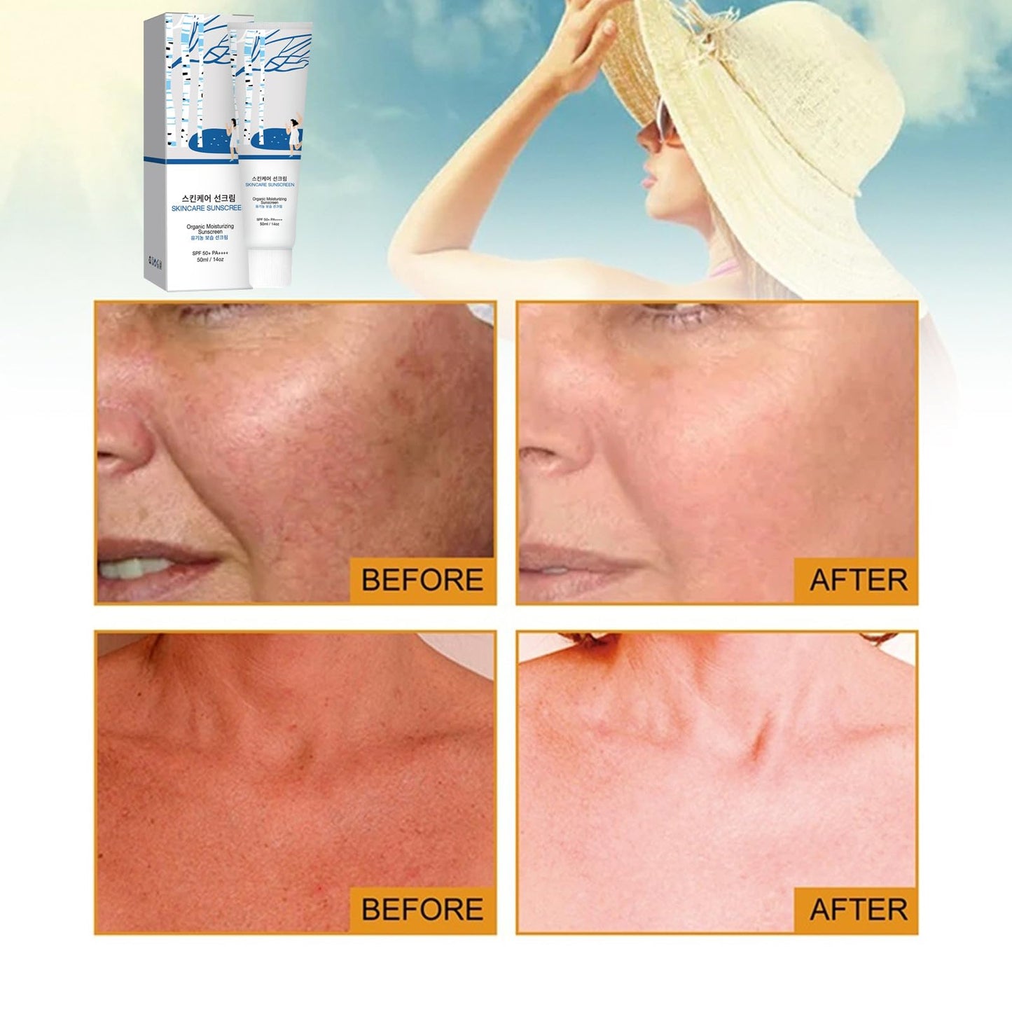 Relief Sun Sunscreen SPF 50+ PA++++ - Birch Juice Moisturizing Sun Cream - Sunscreen for Face No White Cast - Hydrating, Skin Care for All Type (1) - Medaid International