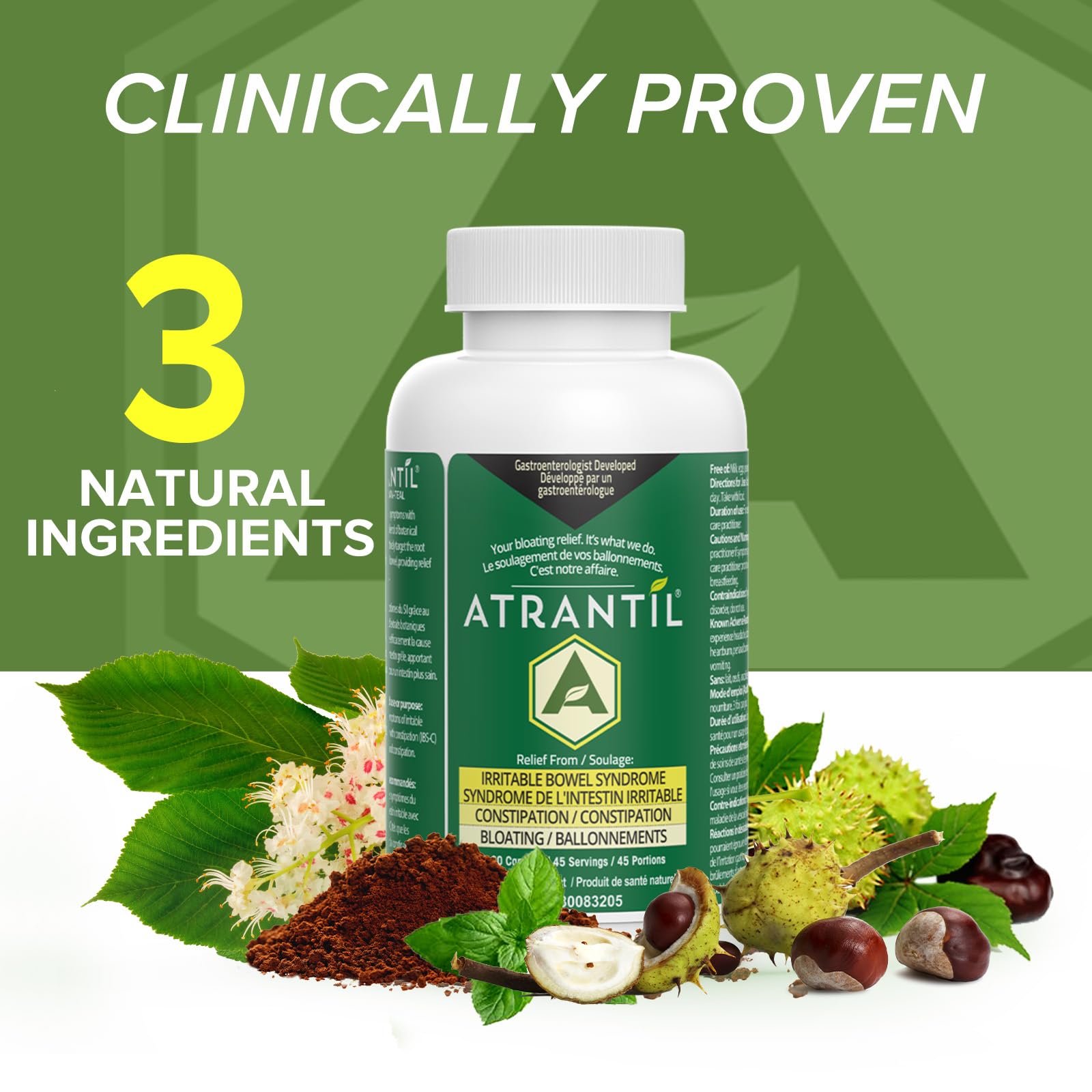 Atrantil: IBS, Bloating, Abdominal Discomfort, Change in Bowel Habits, and Powerful Polyphenols for Everyday Digestive Health,90 count - Medaid International