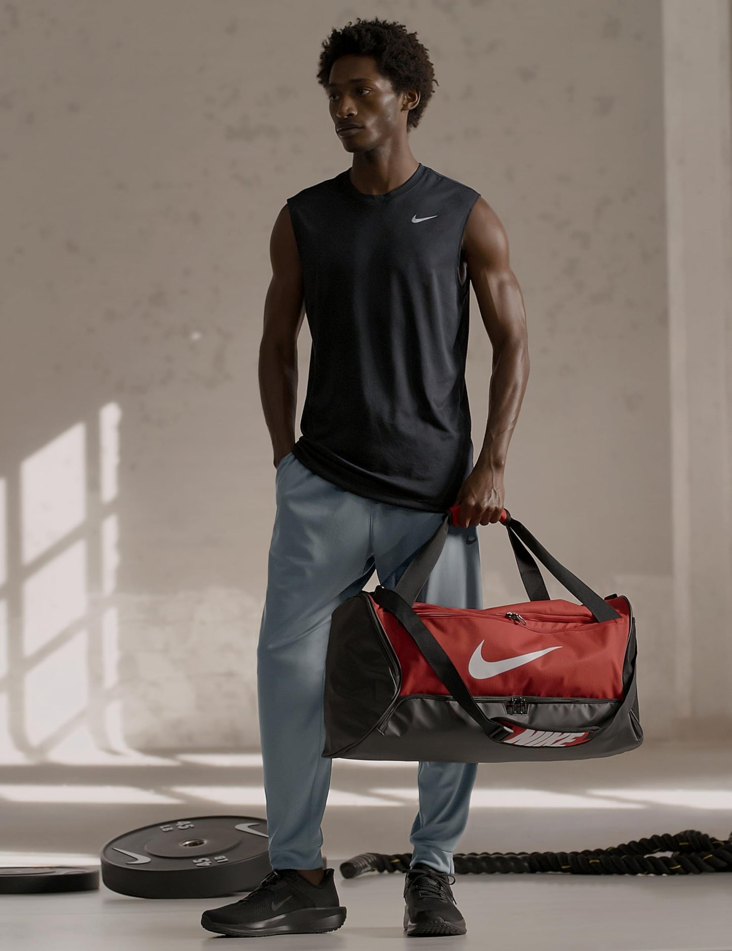 Nike Men's Dri-Fit Legend Sleeveless Fitness T-Shirt, Black/Matte Silver, X-Large - Medaid International