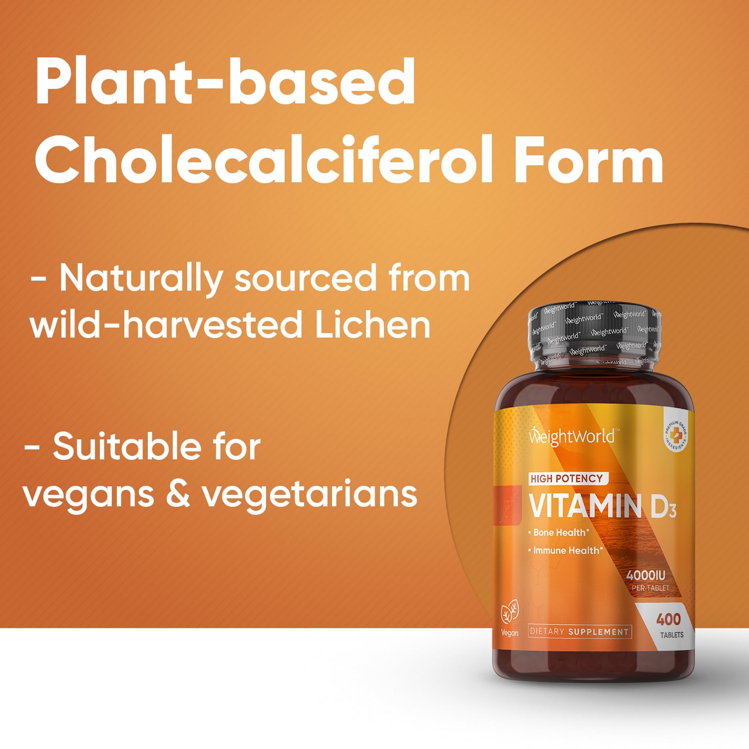 WeightWorld Vitamin D3 4000 IU – 400 High Strength Vitamin D Tablets (1+ Year Supply) - Medaid International
