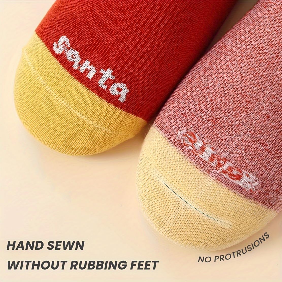 5 Pairs Christmas Socks, Christmas Reindeer Series, Comfortable Unisex Mid-Calf Socks, Cartoon for All Seasons - Medaid International