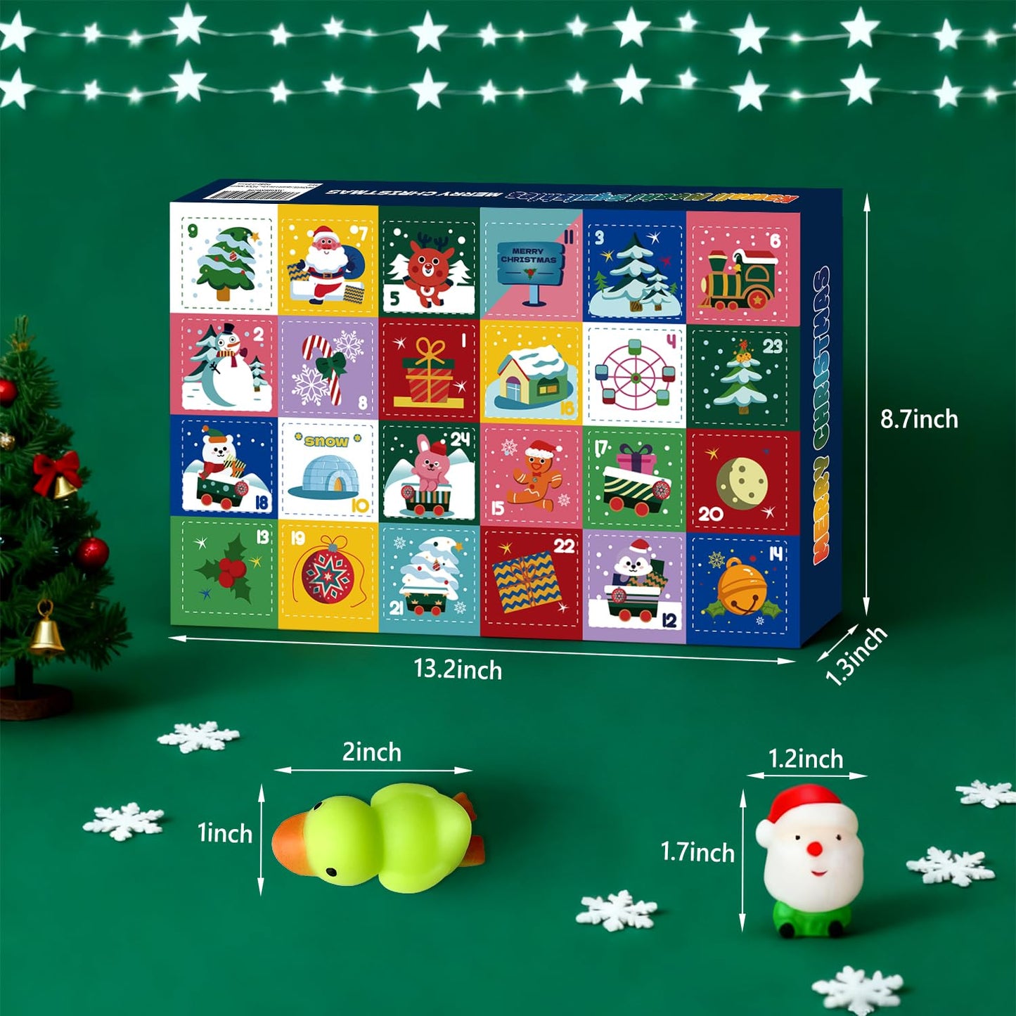 PANSHAN Mochi Squishies Advent Calendars 2025 Kawaii Christmas Countdown Toys Party Favors for Kids Gift for Christmas with 24pcs Different Cute Animal Toys for Girls Boys Xmas Countdown Calendar - Medaid International