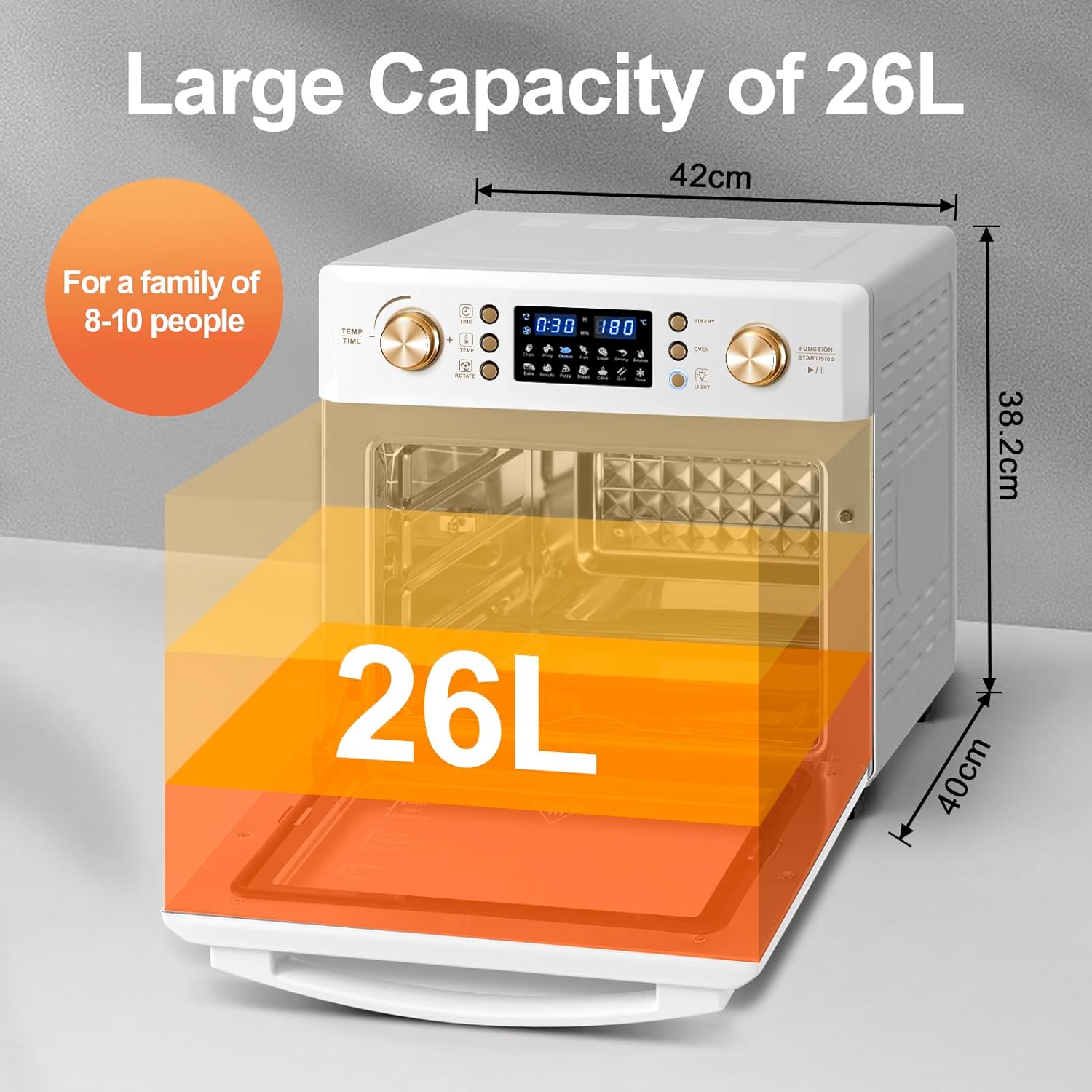 All In One,  XXXL 26L Air Fryer Oven, 1700W - Medaid International