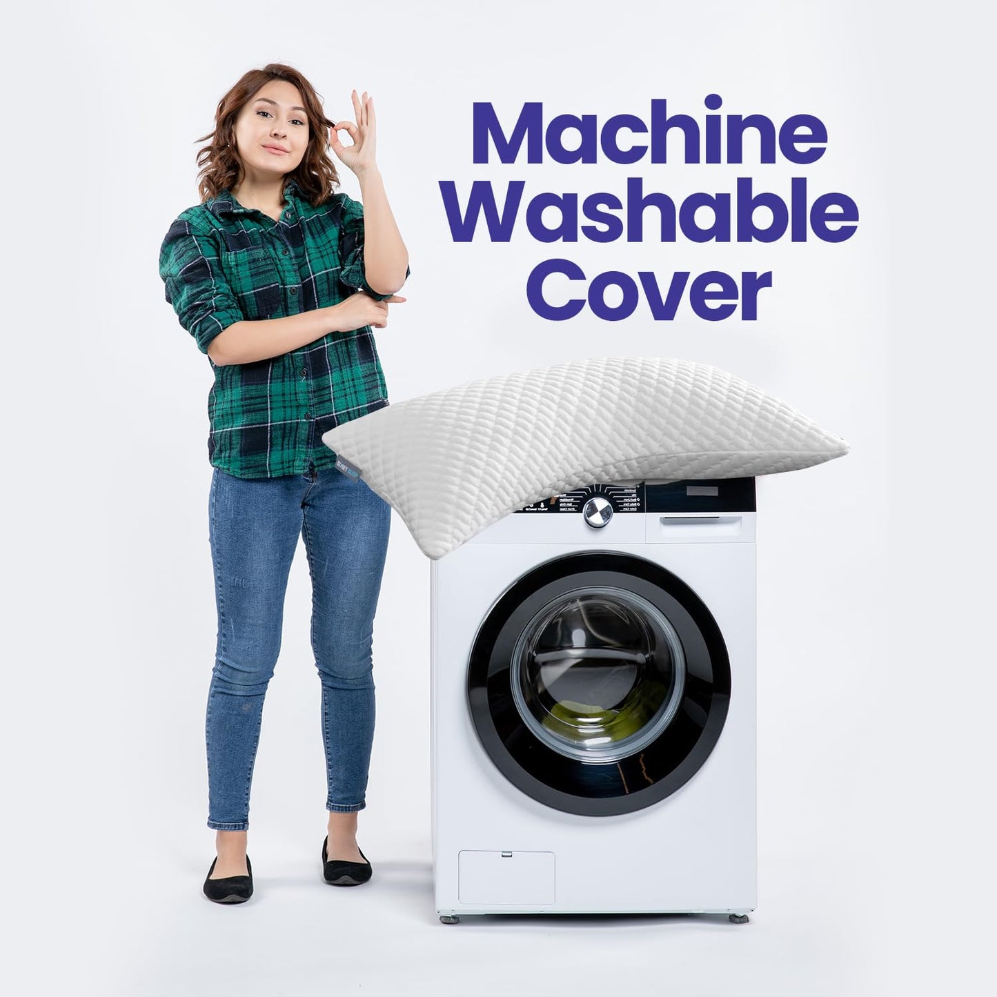 Sidney Sleep Pillow for Side and Back Sleepers - Comfort for Neck and Shoulder Pain - Adjustable Contour Fill - Queen Size - Extra Fill Included (White) - Medaid International