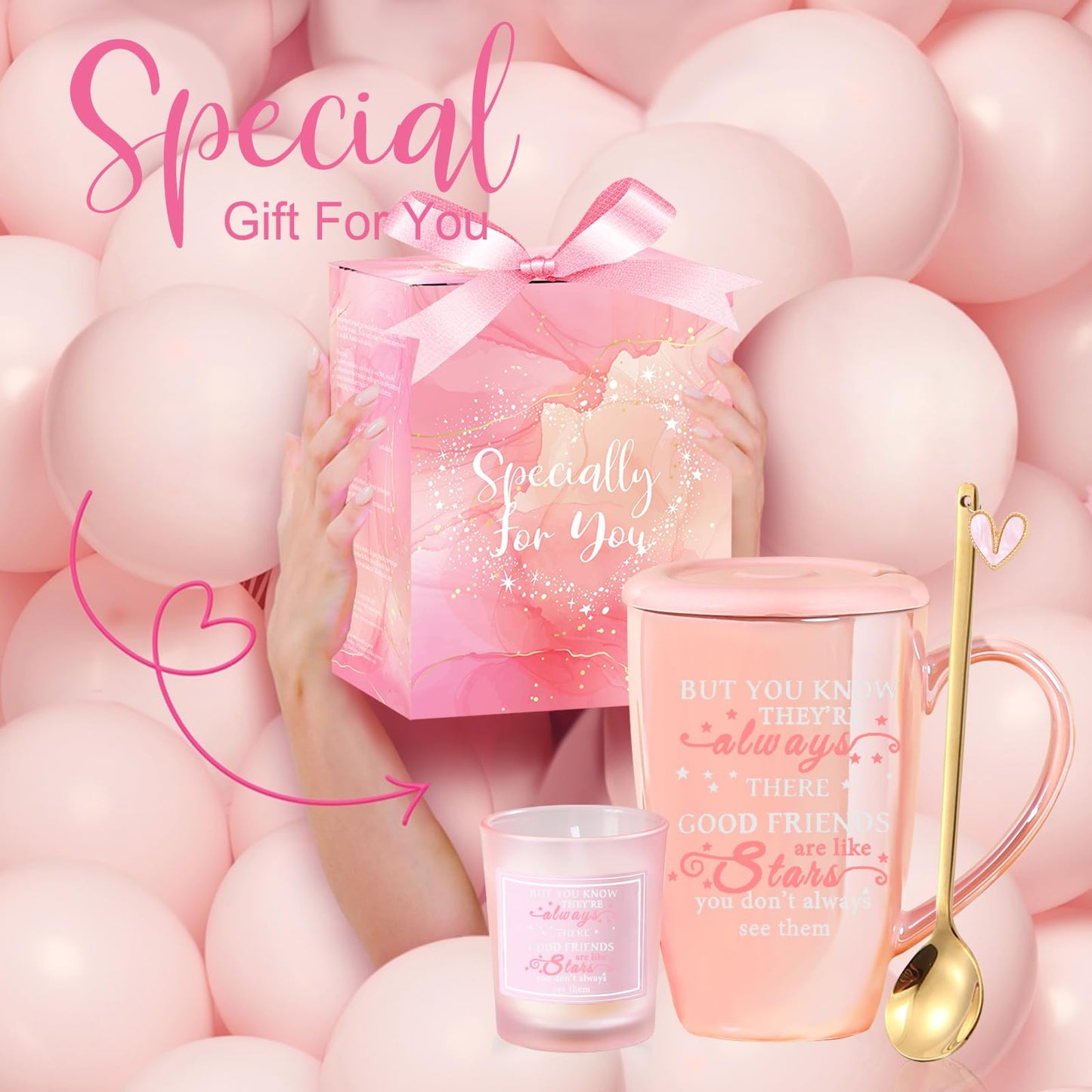 Friendship Gifts for Women Pink Ceramics Coffee Mug Tea Cup Unique Birthday Christmas Gifts Ideas for Friends Female Her Soul Sister Besties Coworker BFF Cute Stuff - Medaid International