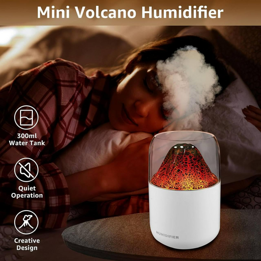 Mini Volcano Cool Mist Humidifier ‚Äì 300ml Air Moisturizer with LED - Medaid International