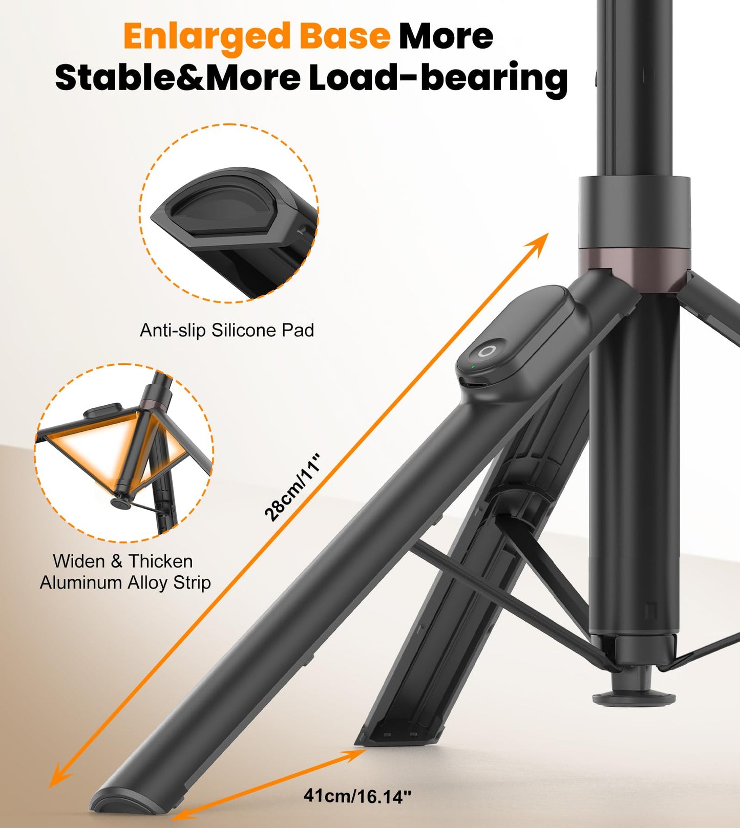 TONEOF 66" Automatic Tripod,Auto-Open Phone Tripod Stand with Magnetic Rechargable Remote,Selfie Stick Tripod 360° Vertical & Horizontal Rotatable,Stable Travel Tripod for iPhone/Android(Black) - Medaid International