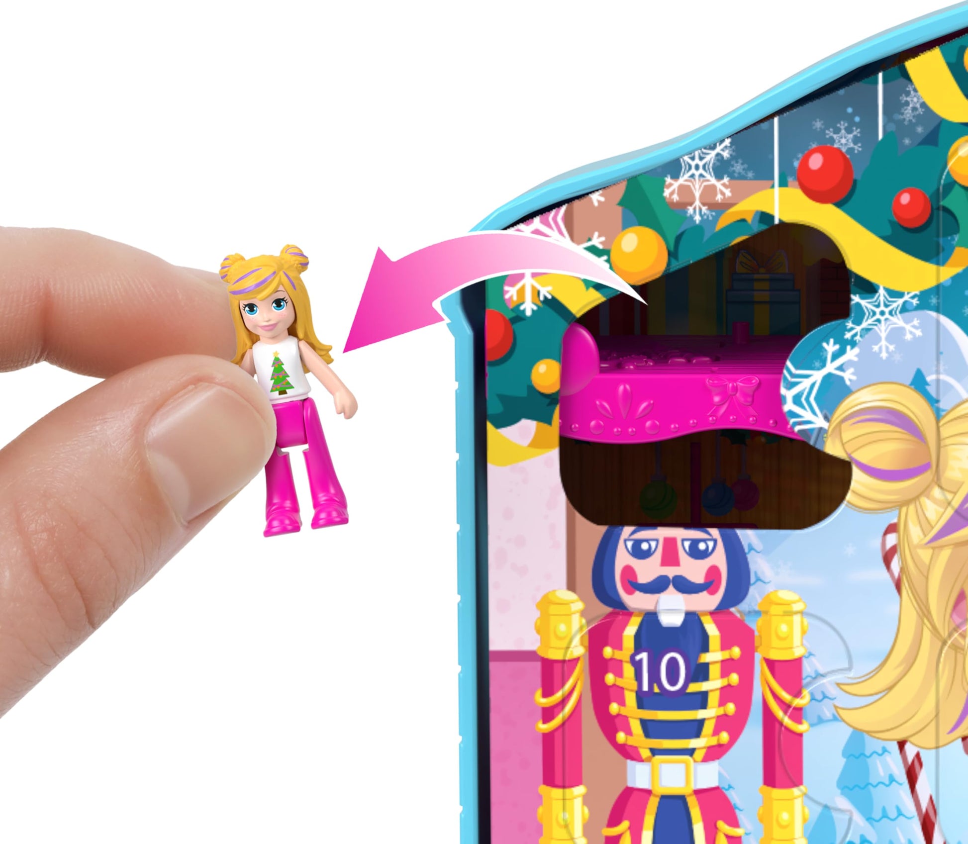 Polly Pocket Dolls Advent Calendar, Gingerbread House Playset with 24 Surprises, Dollhouse Furniture, Toy Car & Holiday Accessories - Medaid International