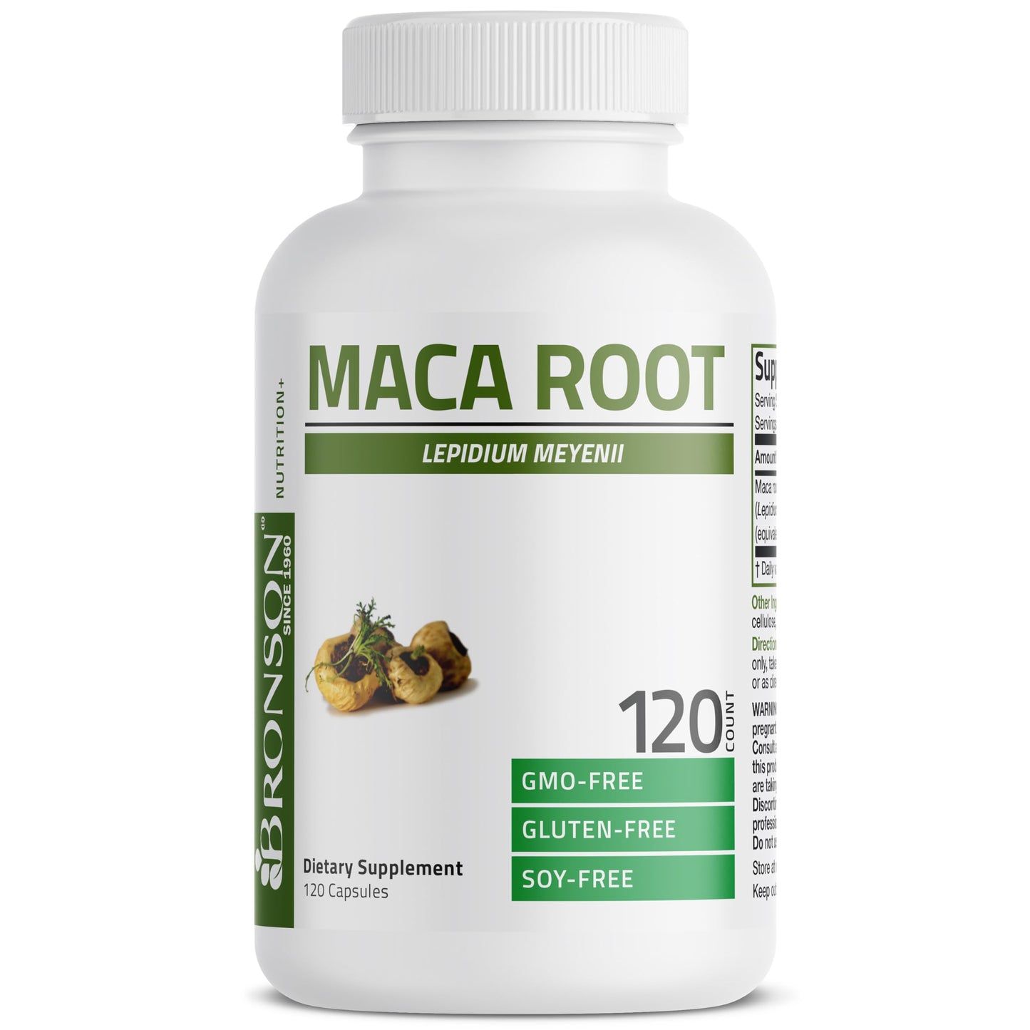 Bronson Maca Root Lepidium Meyenii Non-GMO, 120 Vegetarian Capsules - Medaid International