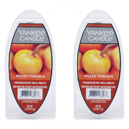 Yankee Candle Lot of 2 Spiced Pumpkin Fragranced Wax Melts - Medaid International