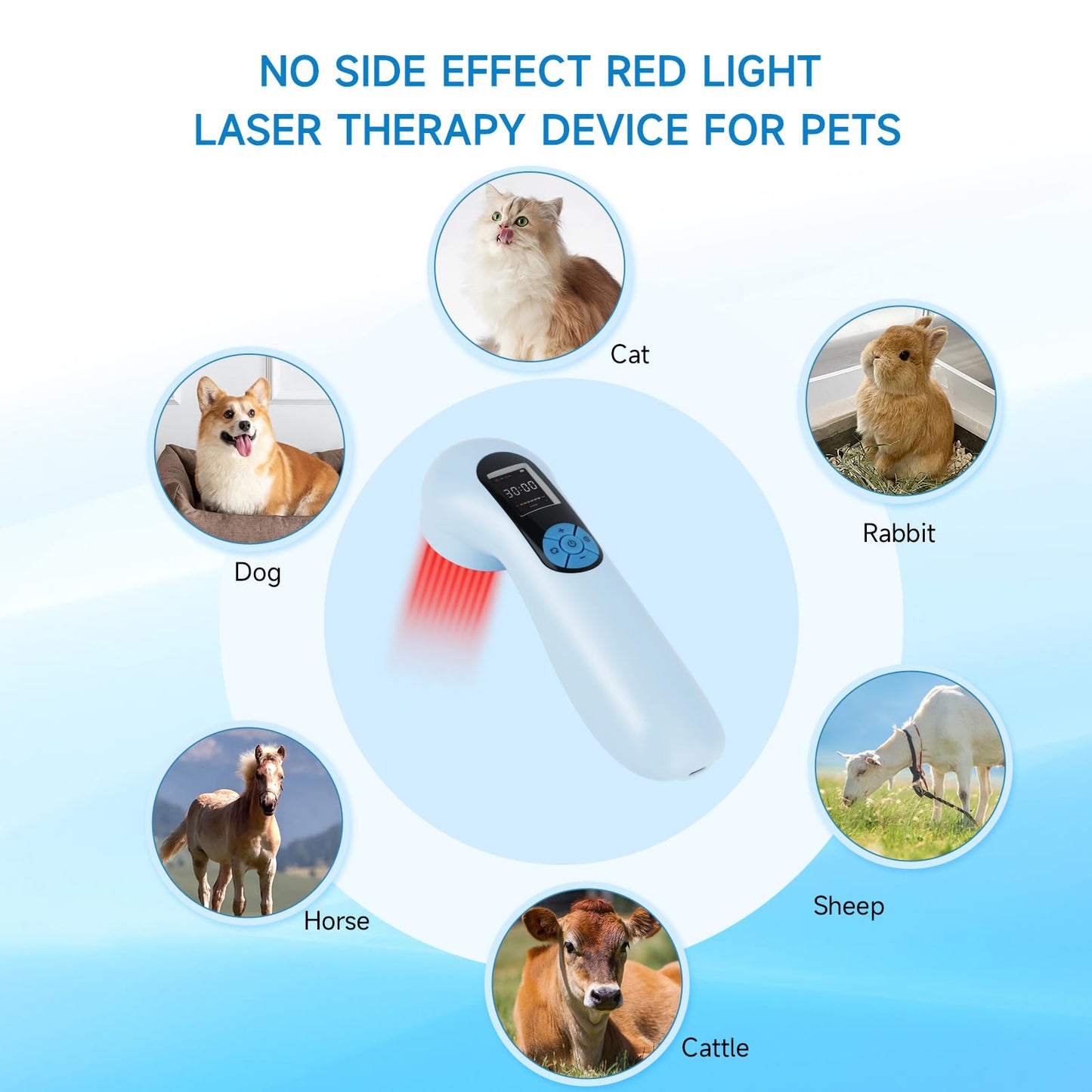 5000mAh Pro Cold Laser Therapy Device for Dog Vet Low Level NIR Red Light Therapy Machine Cat Pain Relief 808/650nm Handheld Infrared Laser LLLT Wand for Wound Healing Pet Muscle Relax Treatment - Medaid International
