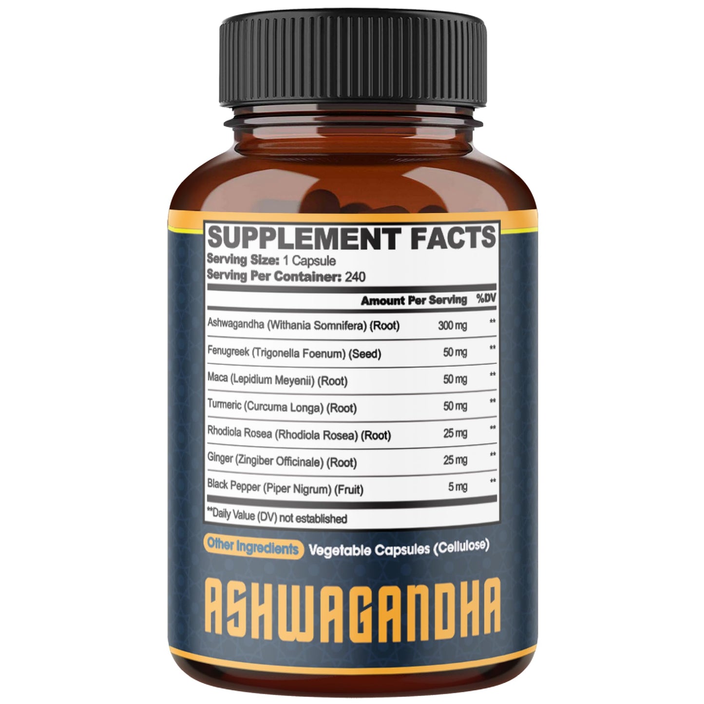240 Capsules - 8 Month Supply - 7in1 with Fenugreek, Maca, Turmeric, Rhodiola, Ginger, and Black Pepper - Mood, Strength, Spirit and Energy Support Supplement - Medaid International