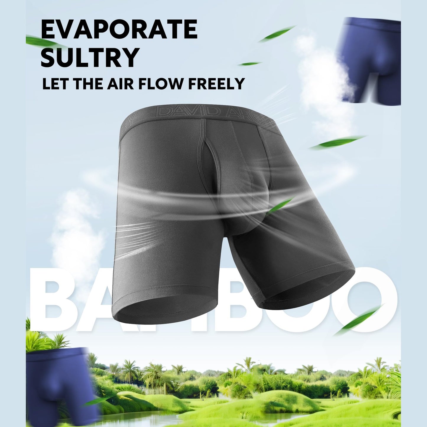 DAVID ARCHY Men’s Underwear Boxer Briefs Soft Comfortable Underwear Boxer Briefs for Men Breathable Moisture-Wicking 4 Pack (M, Black/Dark Gray - 5.5" in 4 Pack) - Medaid International